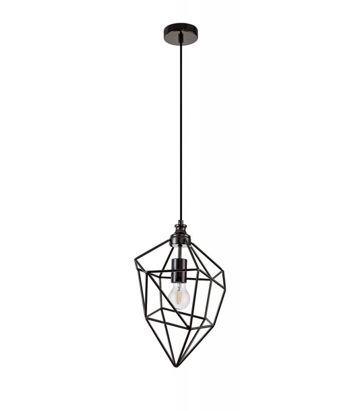 Medium Caged Ceiling Pendant, 1 x E27, Black Nickel - 5