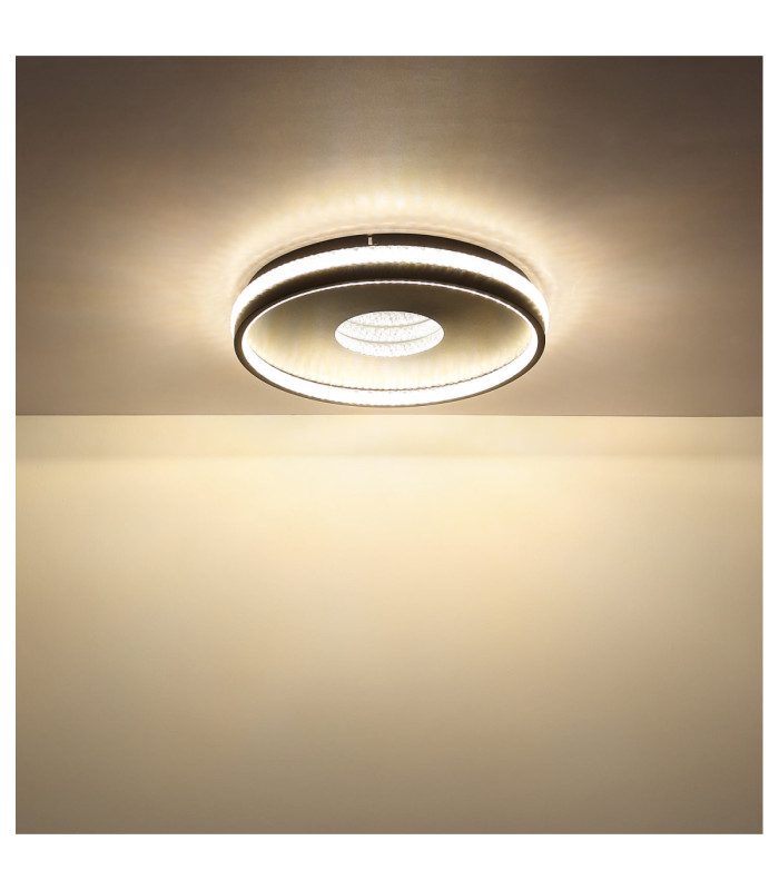 Shirley 40cm Integrated Led Semi Flush Ceiling Light Matt Black 2700-6500K-6