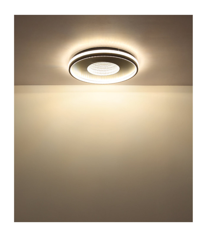 Shirley 50cm Integrated Led Semi Flush Ceiling Light Matt Black 2700-6500K-6
