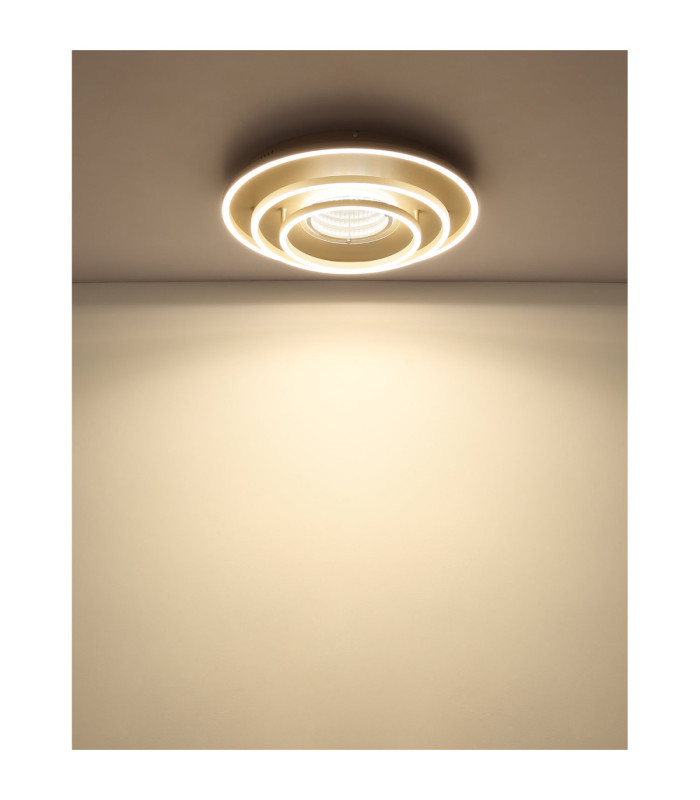 Lawanda Integrated Led Semi Flush Ceiling Light Matt Sand Colour 3000-4000-6000K-6