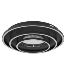 Lawanda Integrated Led Semi Flush Ceiling Light Matt Black 3000-4000-6000K-2