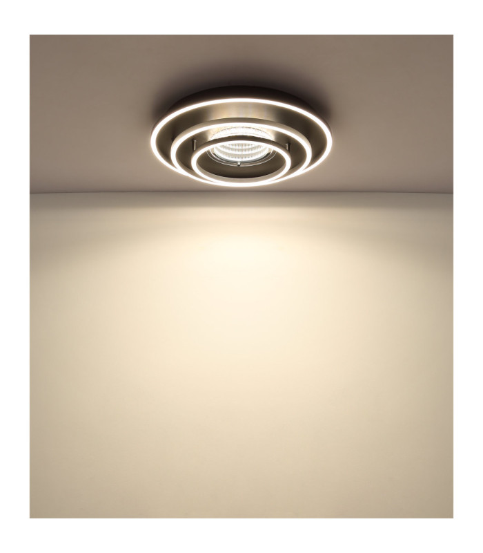 Lawanda Integrated Led Semi Flush Ceiling Light Matt Black 3000-4000-6000K-6