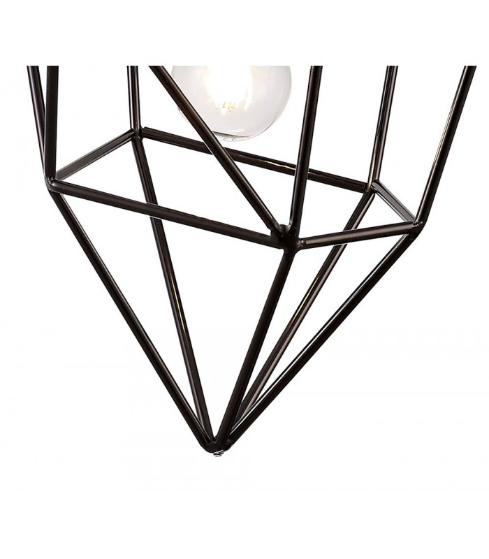Medium Caged Ceiling Pendant, 1 x E27, Black Nickel - 9