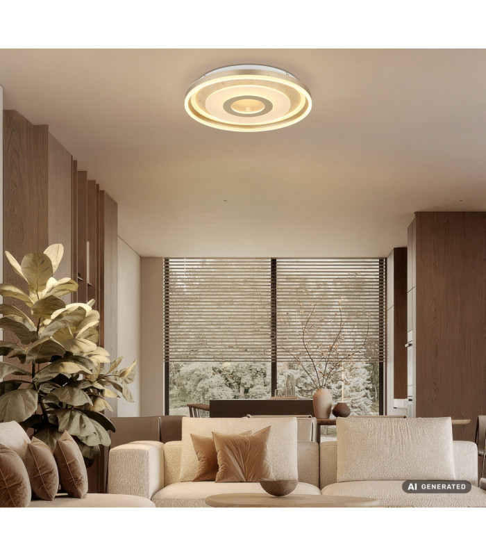 Cardenas 50cm Integrated Led Semi Flush Ceiling Light Matt Champagne Colour 3000K-5