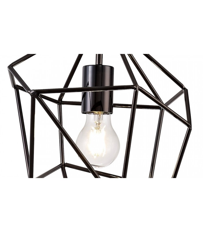 Medium Caged Ceiling Pendant, 1 x E27, Black Nickel - 10