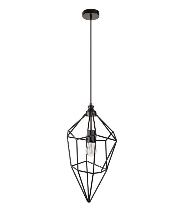 Large Caged Ceiling Pendant, 1 x E27, Black Nickel - 3