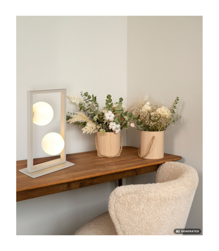 Nanda Globe Table Lamp Matt Sand Colour  2x G9-6