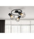 Priska Multi Arm Semi Flush Ceiling Lamp Black 3x E27-8