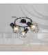 Priska Multi Arm Semi Flush Ceiling Lamp Black 3x E27-10