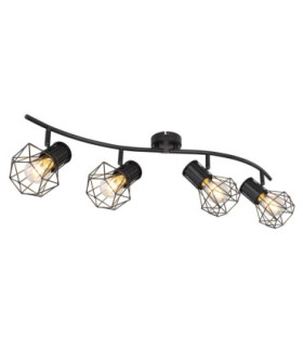 Priska Ceiling Spotlight Bar Black 4x E27-1
