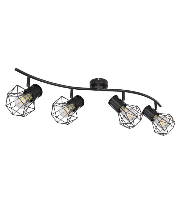 Priska Ceiling Spotlight Bar Black 4x E27-2