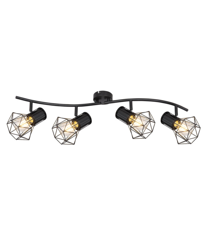 Priska Ceiling Spotlight Bar Black 4x E27-3