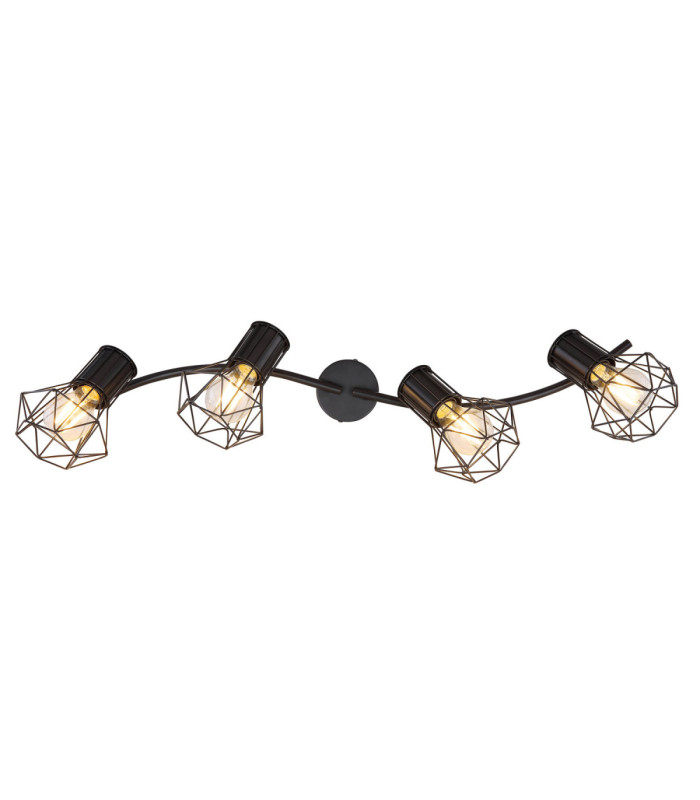 Priska Ceiling Spotlight Bar Black 4x E27-4