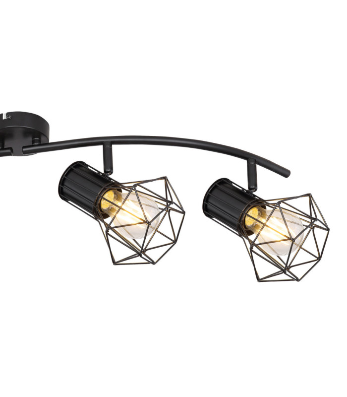 Priska Ceiling Spotlight Bar Black 4x E27-5