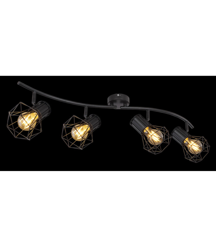 Priska Ceiling Spotlight Bar Black 4x E27-6