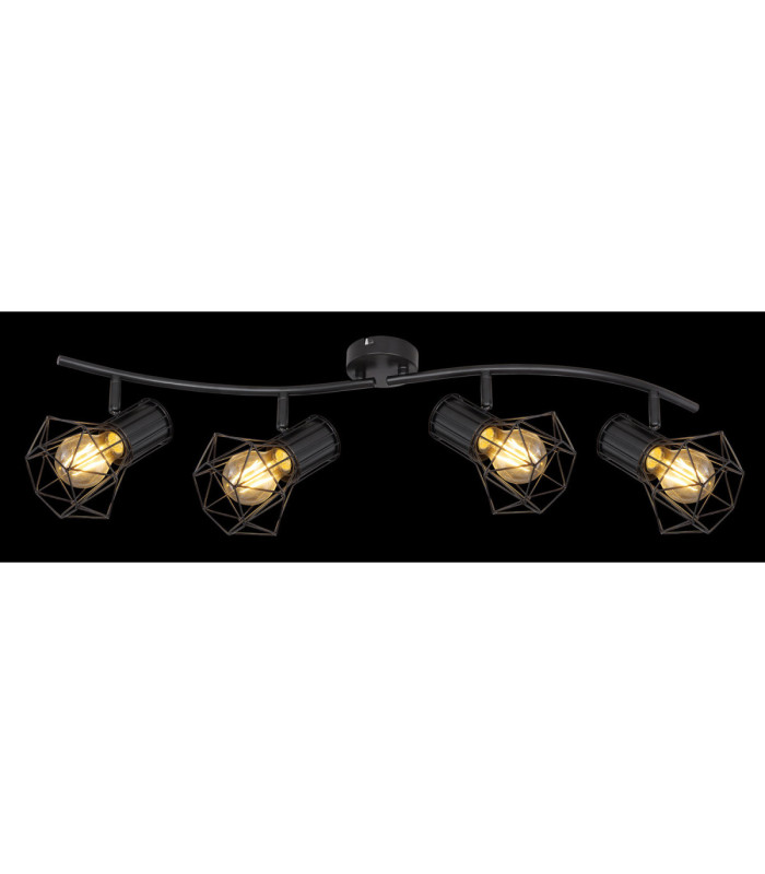 Priska Ceiling Spotlight Bar Black 4x E27-7