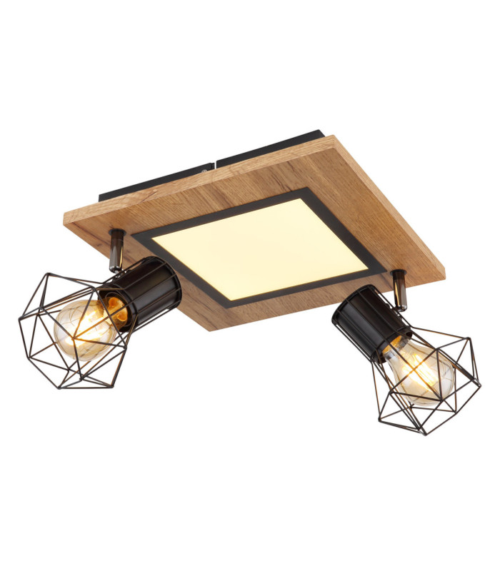 Priska Twin Ceiling Spotlight Matt Black 3x Integrated LED E27 3000K-1