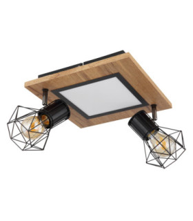 Priska Twin Ceiling Spotlight Matt Black 3x Integrated LED E27 3000K-2