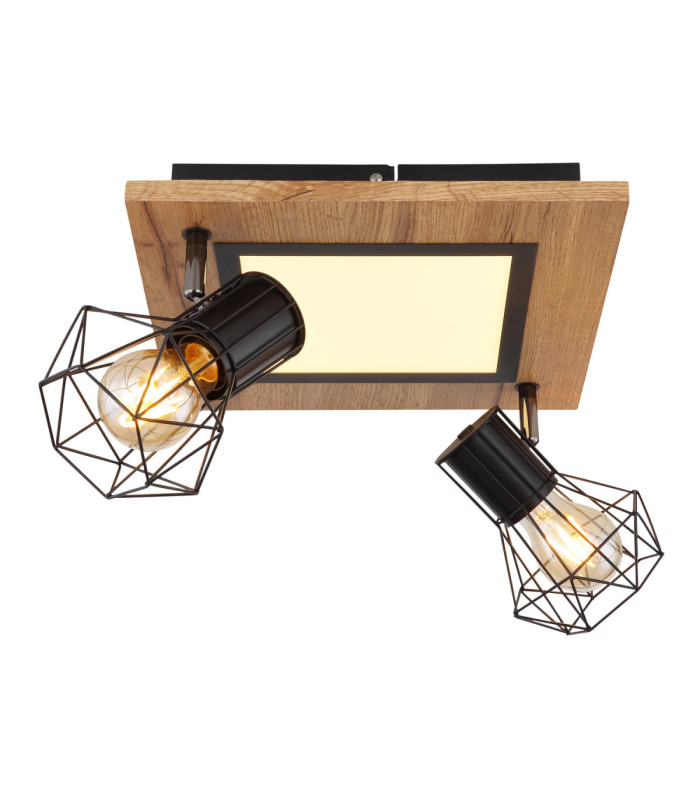 Priska Twin Ceiling Spotlight Matt Black 3x Integrated LED E27 3000K-3