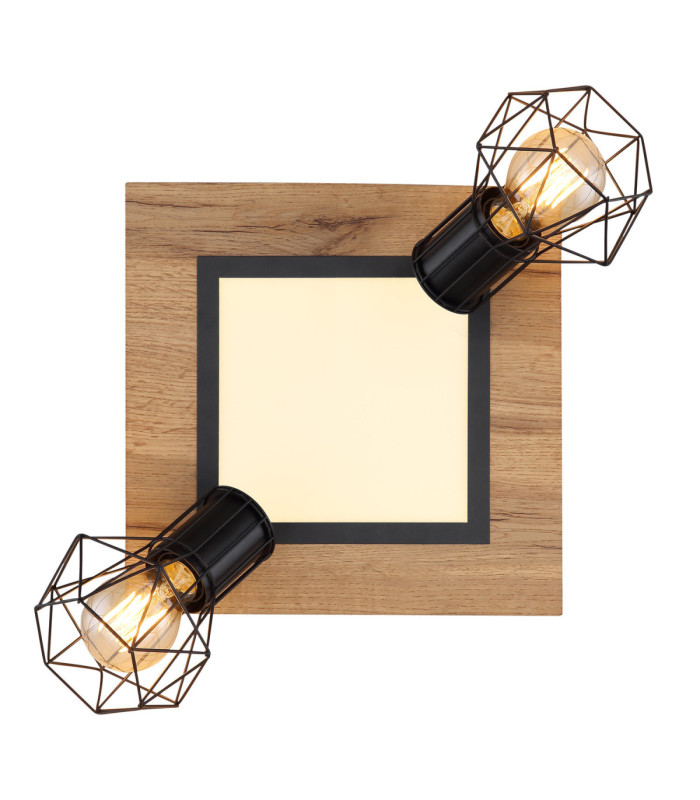 Priska Twin Ceiling Spotlight Matt Black 3x Integrated LED E27 3000K-4