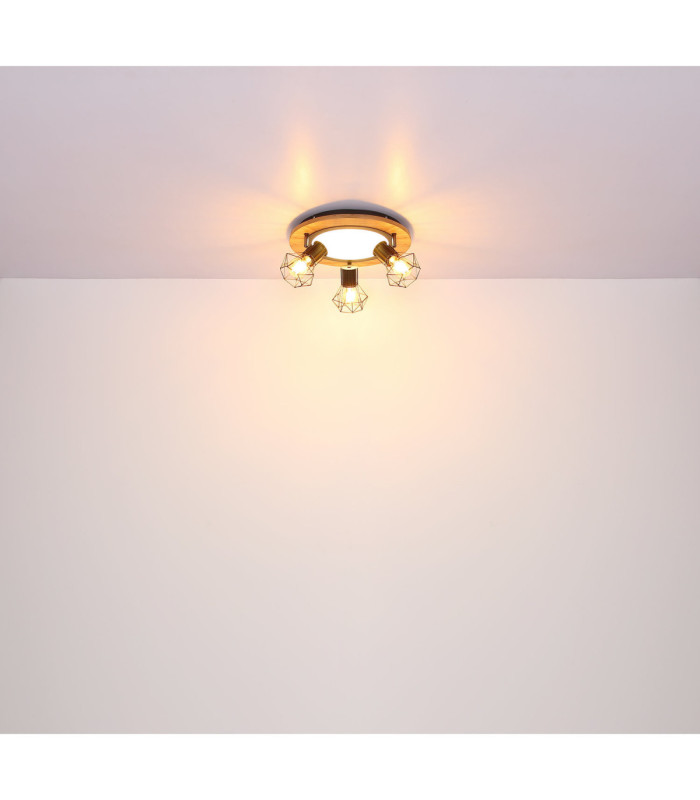 Priska Twin Ceiling Spotlight Matt Black 3x Integrated LED E27 3000K-11
