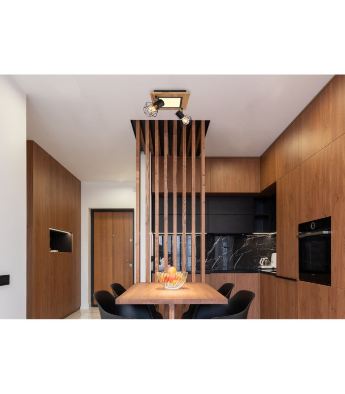 Priska Twin Ceiling Spotlight Matt Black 3x Integrated LED E27 3000K-13