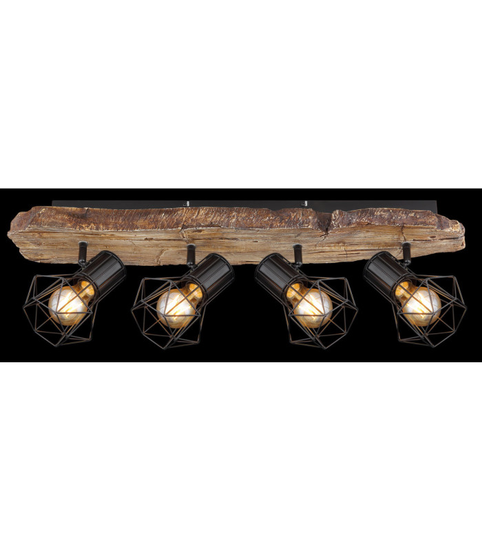 Priska Bar Ceiling Spotlight Bar Black 4x E27-6