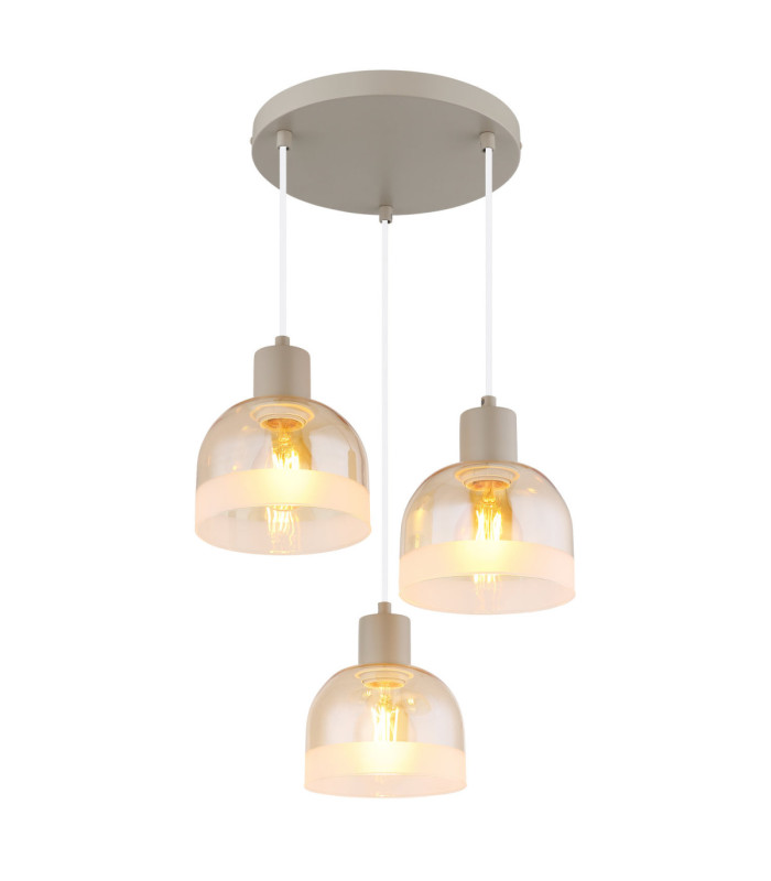 Kairo Cluster Pendant Ceiling Light Matt Sand Colour  3x E27-1