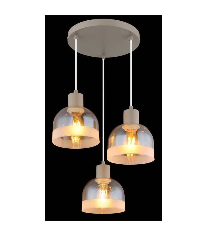 Kairo Cluster Pendant Ceiling Light Matt Sand Colour  3x E27-3