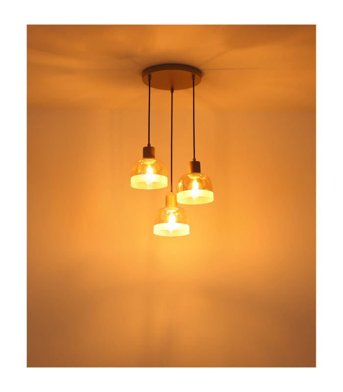 Kairo Cluster Pendant Ceiling Light Matt Sand Colour  3x E27-4