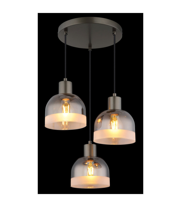 Kairo Cluster Pendant Ceiling Light Matt Gunmetal 3x E27-3