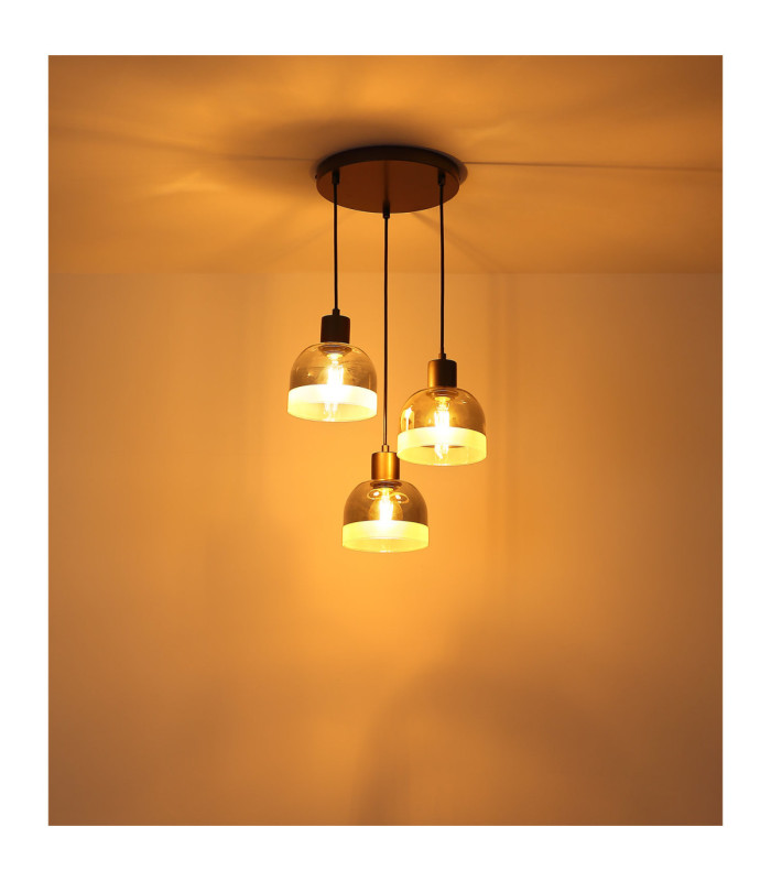 Kairo Cluster Pendant Ceiling Light Matt Gunmetal 3x E27-4