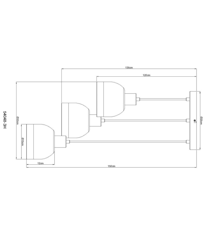 Kairo Cluster Pendant Ceiling Light Matt Gunmetal 3x E27-6