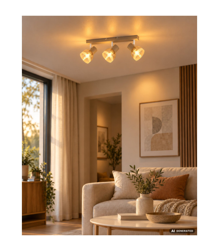 Kairo Ceiling Spotlight Bar Matt Sand Colour  3x E14-8