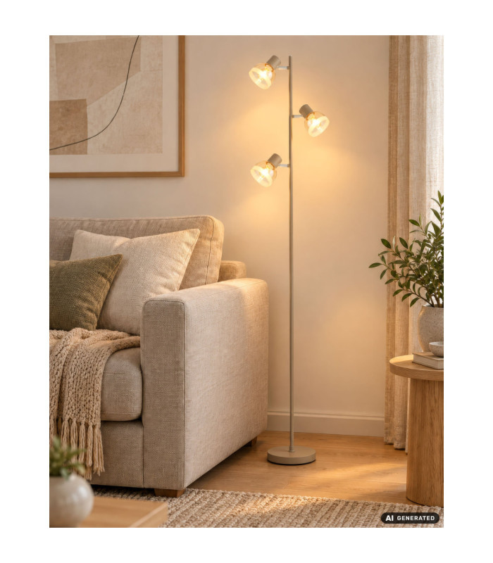 Kairo Multi Arm Floor Lamp Matt Sand Colour  3x E14-7