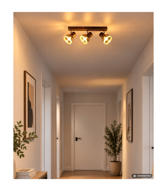 Kairo Ceiling Spotlight Bar Matt Gunmetal 3x E14-8