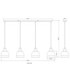 Kairo Bar Pendant Ceiling Light Matt Sand Colour  4x E27-9