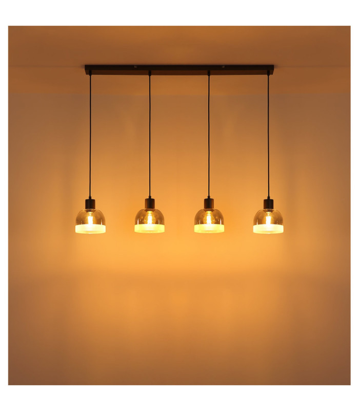 Kairo Bar Pendant Ceiling Light Matt Gunmetal 4x E27-7