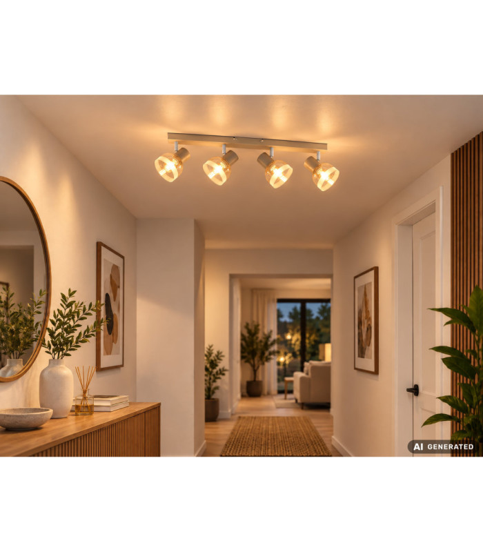 Kairo Ceiling Spotlight Bar Matt Sand Colour  4x E14-8
