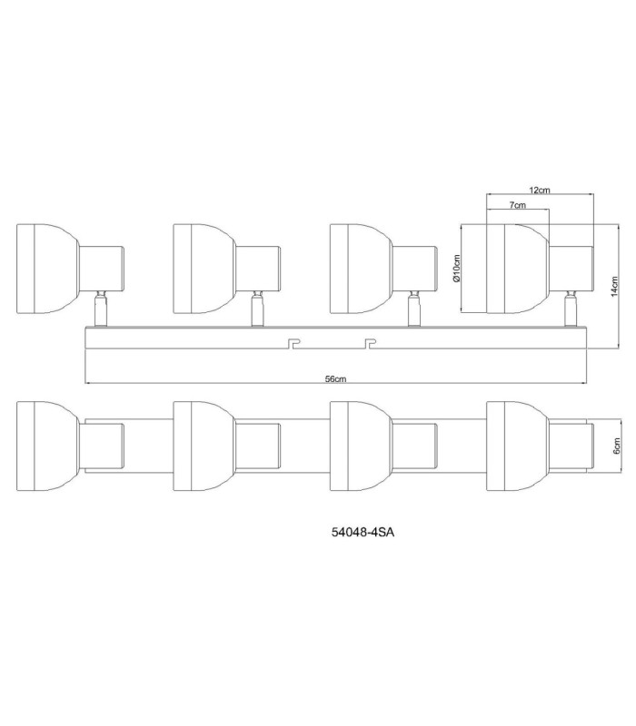 Kairo Ceiling Spotlight Bar Matt Sand Colour  4x E14-9