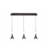 3 Light Linear Ceiling Pendant, 3 x 5W LED, 3000K, 431lm, Satin Brown - 1