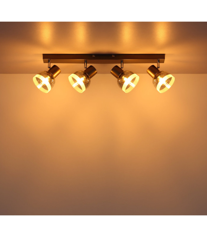 Kairo Ceiling Spotlight Bar Matt Gunmetal 4x E14-7