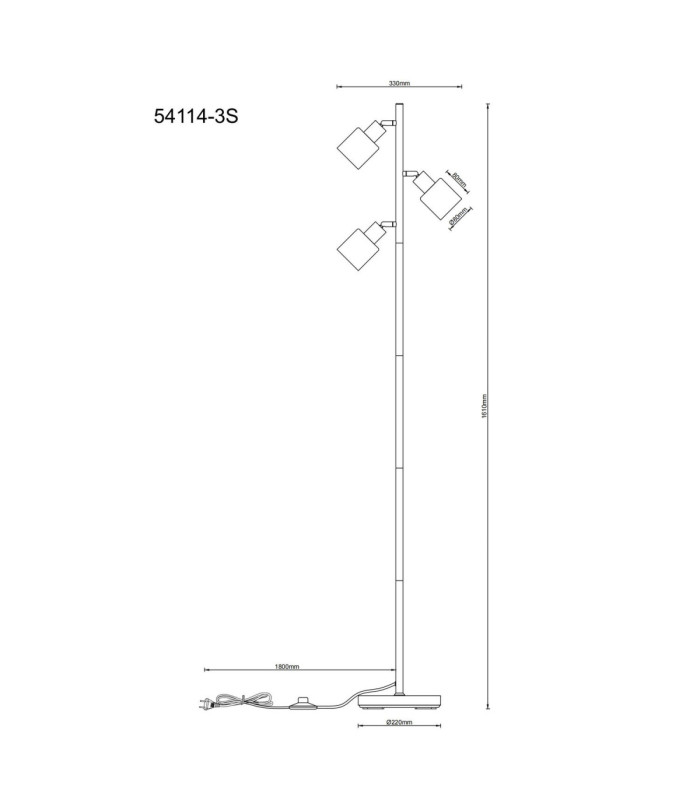 Trent Multi Arm Floor Lamp Matt Sand Colour  3x E14-7