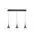 3 Light Linear Ceiling Pendant, 3 x 5W LED, 3000K, 431lm, Satin Brown - 3
