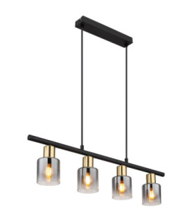 Hollsy Bar Pendant Ceiling Light Matt Black 4x E14-1