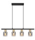 Hollsy Bar Pendant Ceiling Light Matt Black 4x E14-3