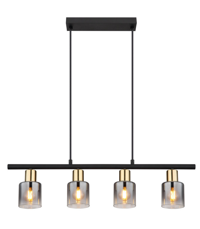 Hollsy Bar Pendant Ceiling Light Matt Black 4x E14-3