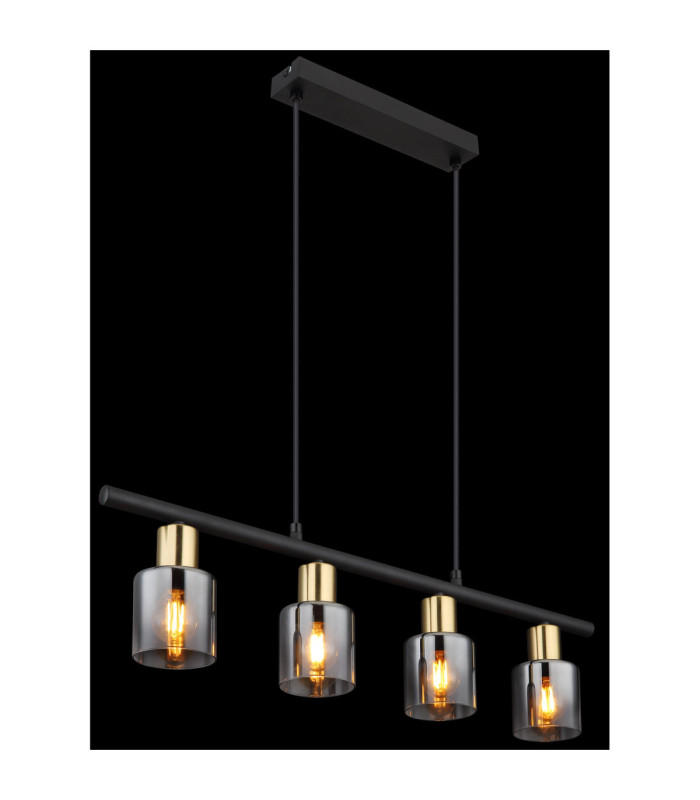 Hollsy Bar Pendant Ceiling Light Matt Black 4x E14-5