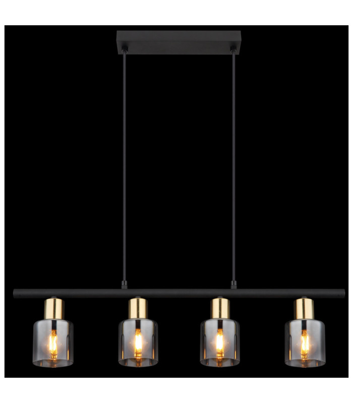 Hollsy Bar Pendant Ceiling Light Matt Black 4x E14-6