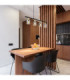Hollsy Bar Pendant Ceiling Light Matt Black 4x E14-7